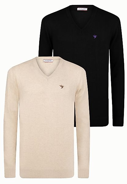 Felix Hardy V-Ausschnitt-Pullover "Pullover mit V-Ausschnitt 2er-Pack" günstig online kaufen