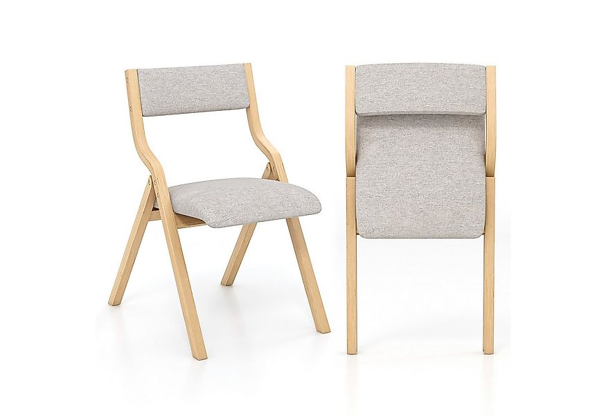 COSTWAY Klappstuhl (2er Set), Esszimmerstuhl klappbar, gepolstert Massivhol günstig online kaufen