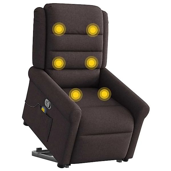 vidaXL Massagesessel mit Aufstehhilfe Dunkelbraun Stoff 3303329 günstig online kaufen