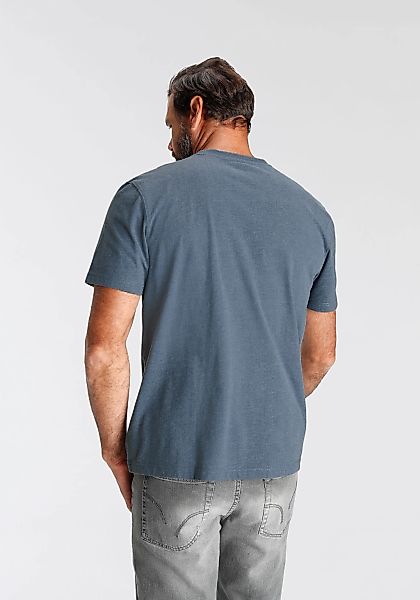 Man's World T-Shirt Kurzarm, meliert, Rundhalsausschnitt, günstig online kaufen