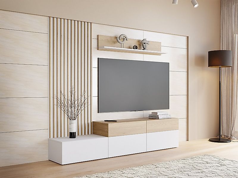 MIRJAN24 Wohnwand Narezi I, (TV-Lowboard, Wandboard, Wandpaneel), Schublade günstig online kaufen