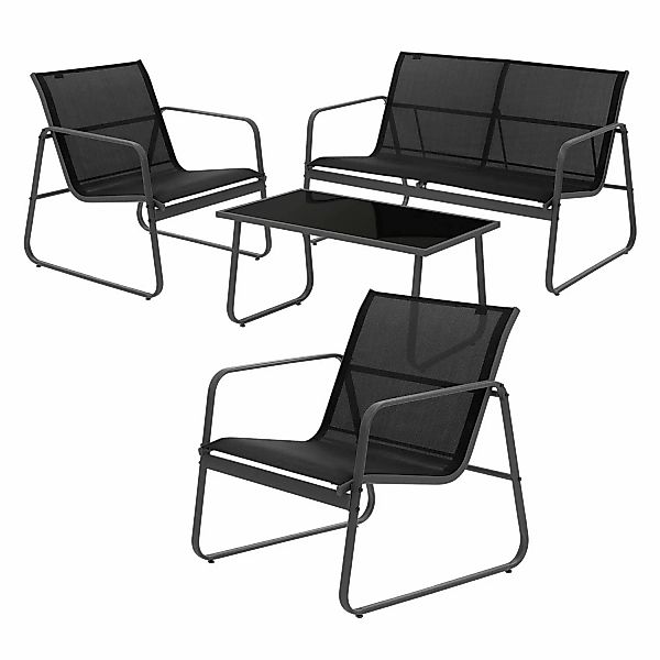ML-DESIGN Gartenlounge-Set Balkonmöbel Set aus Stahl günstig online kaufen