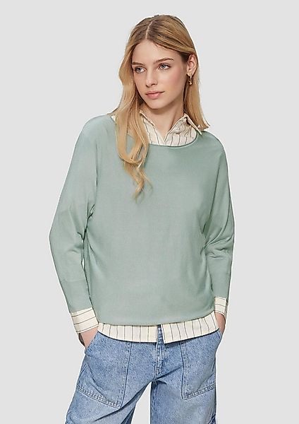 QS Longpullover Strickpullover Strickpullover aus Viskosemix günstig online kaufen