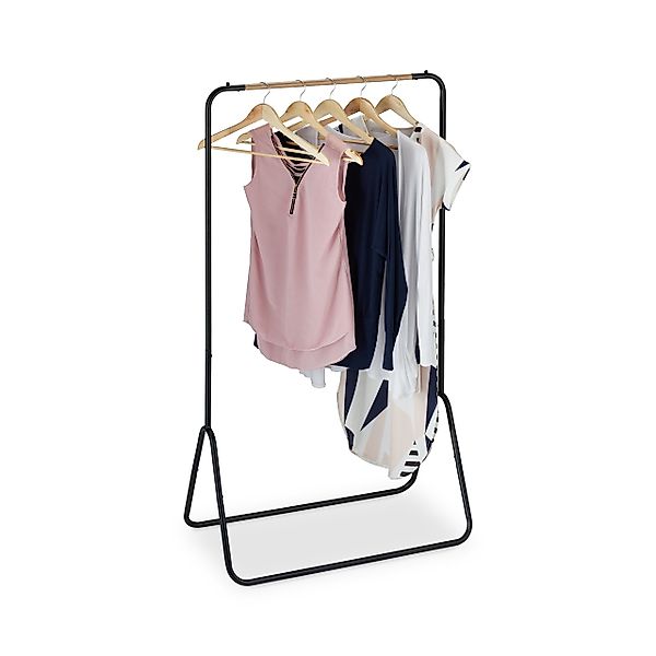 relaxdays Kleiderständer schwarz, Holzoptik günstig online kaufen