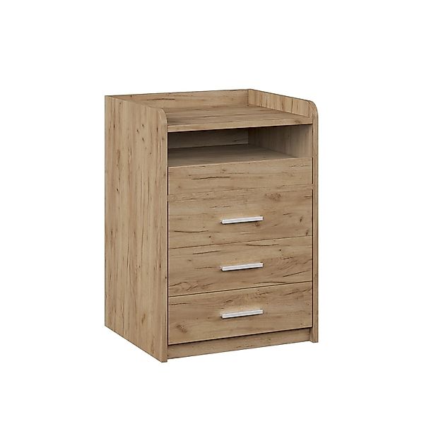 Vicco Nachttisch Edis Goldkraft Eiche 45 x 64 mit 3 Schubladen günstig online kaufen