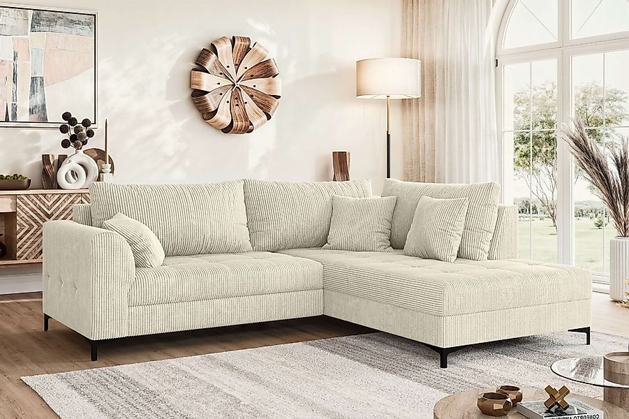 OTTO home Ecksofa "LEEVKE Design-Sofa mit Ottomane rechts/links bestellbar, günstig online kaufen