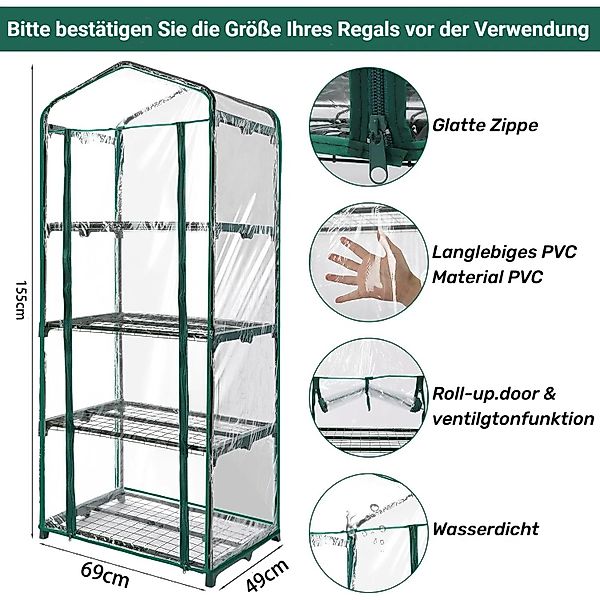 BlingBin Foliengewächshaus Gewächshaus-Ersatzabdeckung, Transparent, Gewäch günstig online kaufen