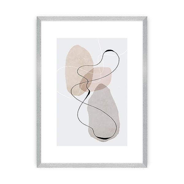 Poster Abstract Lines I, 21 x 30 cm , Ramka: Srebrna günstig online kaufen