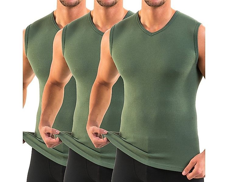 HERMKO Achseltop 3050 3er Pack Herren Muskelshirt V-Ausschnitt aus 100% Bio günstig online kaufen