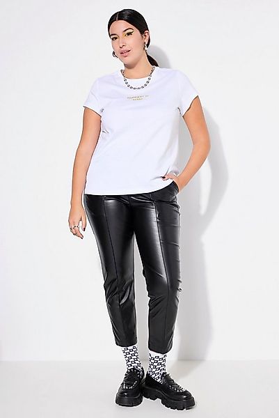 Studio Untold Funktionshose Fakeleder-Hose Mom-Shape teilelastischer Bund günstig online kaufen