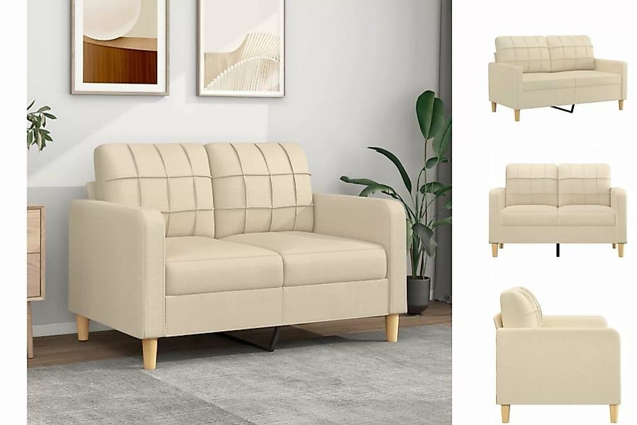vidaXL Sofa 2-Sitzer Sofa Couch Möbel Creme 120 cm Stoff günstig online kaufen