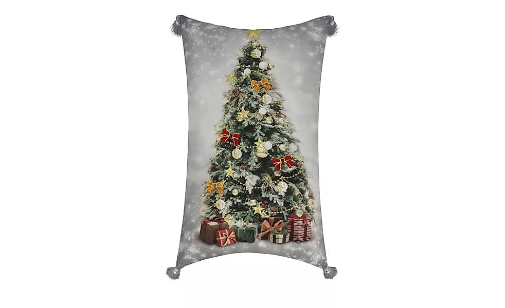 LAVIDA Kissen  Weihnachtsbaum - grau - 100% Polyesterfüllung, 350gr. - 30 c günstig online kaufen