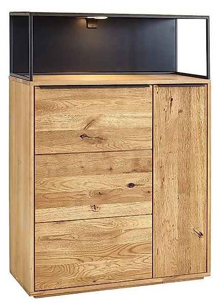 FURNARO Vitrine Wildeiche massiv natur geölt modern komplett montiert 95x13 günstig online kaufen