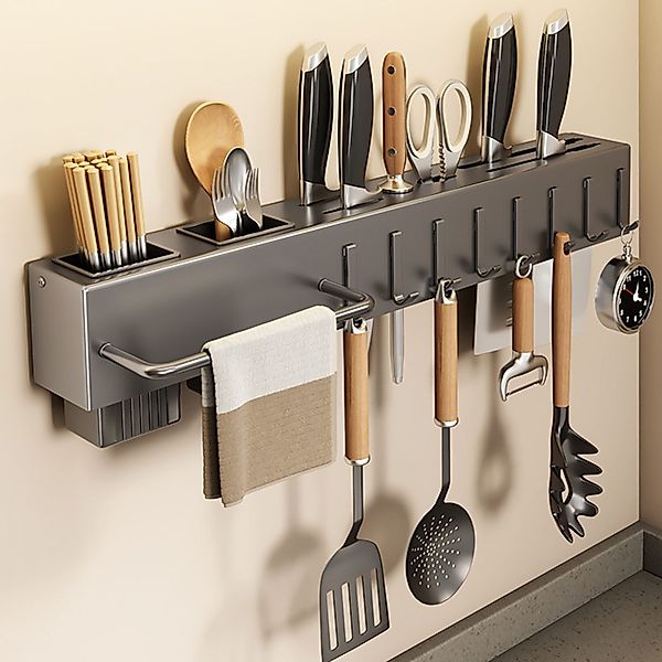 MODFU Küchenorganizer-Set Küchen Wandregal Küchenutensilienhalter Wandmonta günstig online kaufen