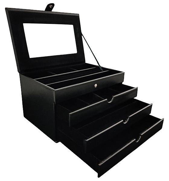 EloModa Schmuckkasten Schmuckbox 4 Ebenen 3 günstig online kaufen