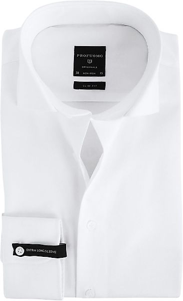 Profuomo Hemd Extra Lange Ärmel Cutaway Weiß - Größe 40 günstig online kaufen