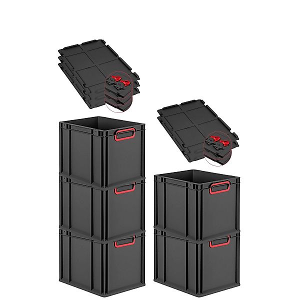 PROREGAL SuperSparSet 5x Eurobox Nextgen Color Mit Scharnierdeckel HxBxT 32 günstig online kaufen