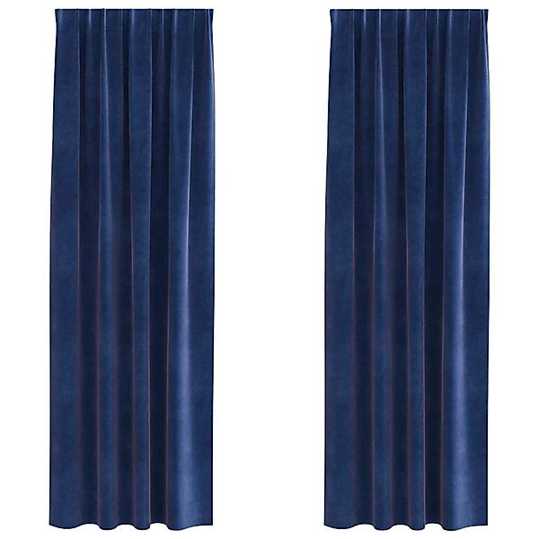 vidaXL Vorhänge 2 Stk Dunkelblau 140 x 260 cm Samt 4107202 günstig online kaufen