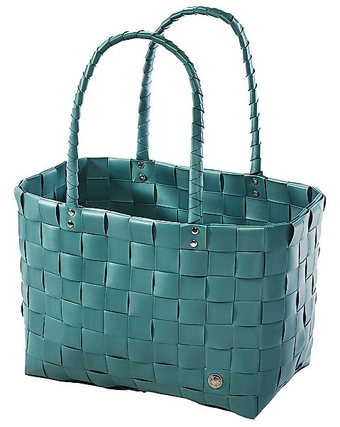 Kobolo Shopper Tasche TEAL aus PE geflochten PU Henkeln türkis (Stück, 1-tl günstig online kaufen