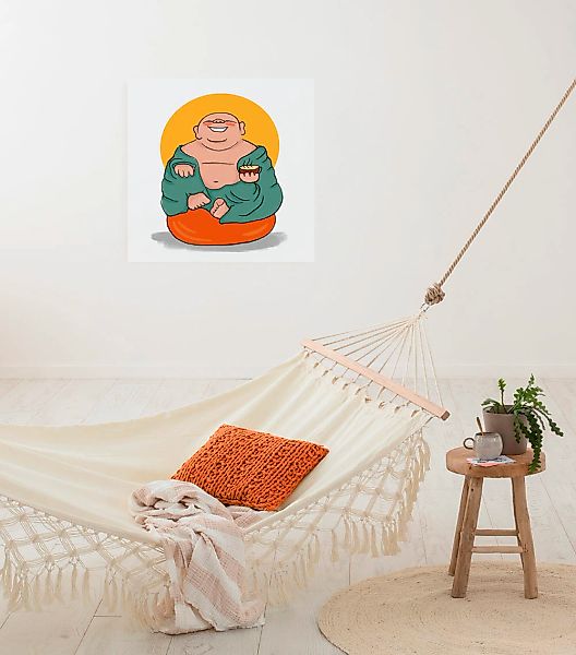 Komar Leinwandbild "Happy Buddy - Größe 60 x 60 cm" Natur 1 Stk. tlg. Keilr günstig online kaufen