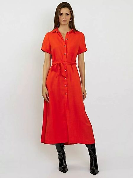 Freshlions Blusenkleid Freshlions Long Button up Dress orange L günstig online kaufen