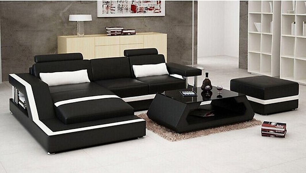 JVmoebel Ecksofa Ledersofa mit USB Wohnlandschaft Ecksofa Eck, Made in Euro günstig online kaufen