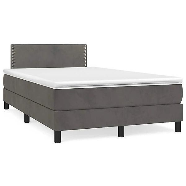 vidaXL Boxspringbett mit Matratze & LED Dunkelgrau 120x190 cm Samt 3270148 günstig online kaufen