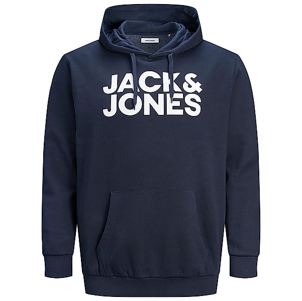 Jack&Jones Hoodie mit Label-Print Farbe blau Größe: 4XL günstig online kaufen