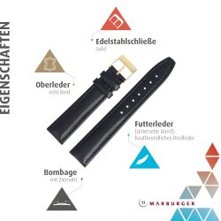 MARBURGER Uhrenarmband 18mm Leder günstig online kaufen