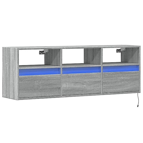 vidaXL TV-Wandschrank mit LED-Beleuchtung Grau Sonoma 130x31x45 cm 852346 günstig online kaufen