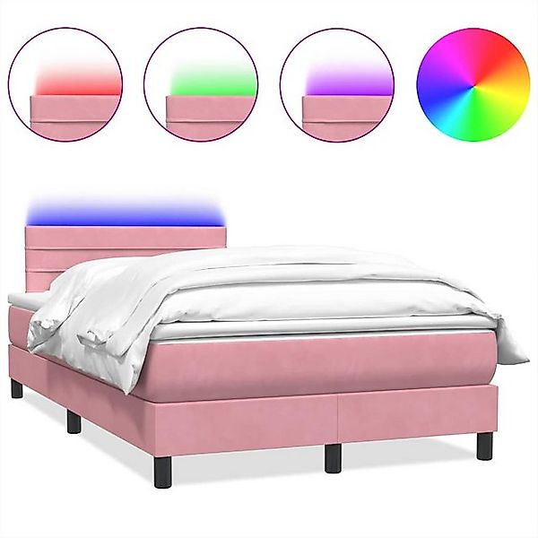 vidaXL Boxspringbett, Boxspringbett mit Matratze Rosa 120x220 cm Samt günstig online kaufen