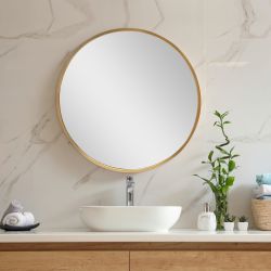 en.casa Wandspiegel, »Modugno« Hängespiegel rund Aluminium günstig online kaufen