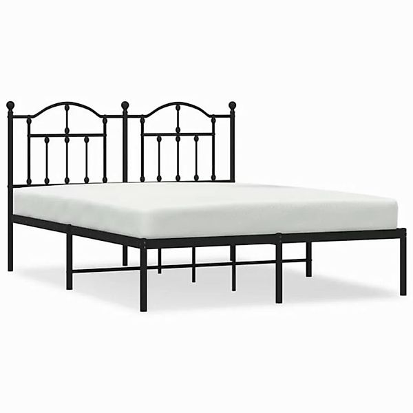 furnicato Bettgestell mit Kopfteil Metall Schwarz 135x190 cm (1-tlg) günstig online kaufen