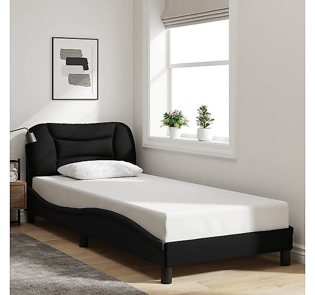 furnicato Bettgestell ohne Matratze "Hvar" Schwarz 90x190 cm Stoff (1-tlg) günstig online kaufen