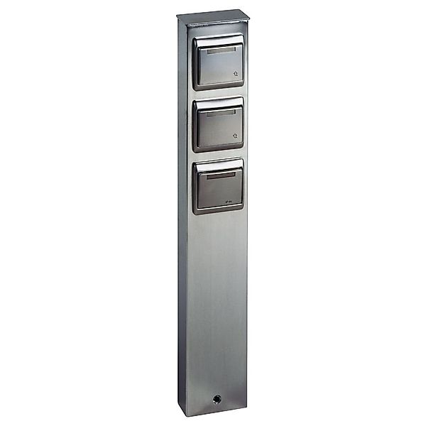 Steckdosensäule A-92917, Edelstahl, 3-fach, IP44, 500x100x50mm günstig online kaufen