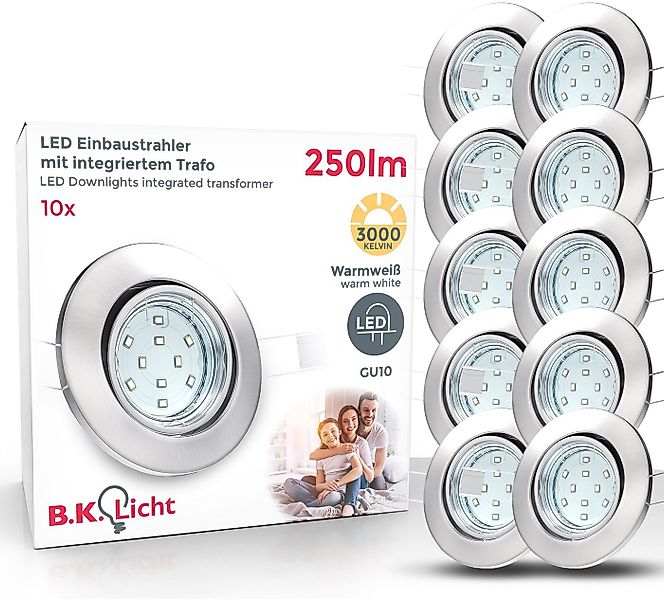 B.K.Licht LED Einbaustrahler, Leuchtmittel wechselbar, Warmweiß, LED Einbau günstig online kaufen