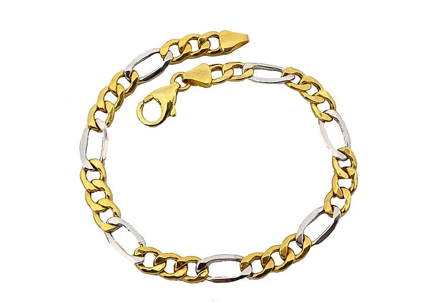 G & J Goldarmband Figarokette 333 8Karat Gelbweißgold (Bicolor) 5,7mm 19-21 günstig online kaufen