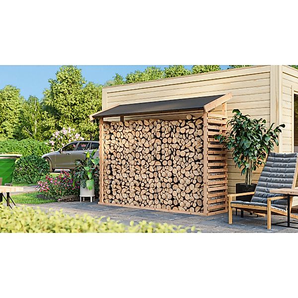 Karibu Kaminholzunterstand 2 Naturbelassen 183,8 x 226,2 x 60,4 cm günstig online kaufen