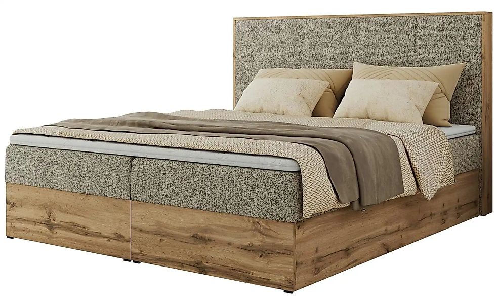Boxbett mit Bettkasten Wood Classic ¦ beige ¦ Maße (cm): B: 144 H: 120 Bett günstig online kaufen