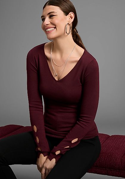 Bruno Banani Strickpullover mit besonderem Ärmel-Detail günstig online kaufen