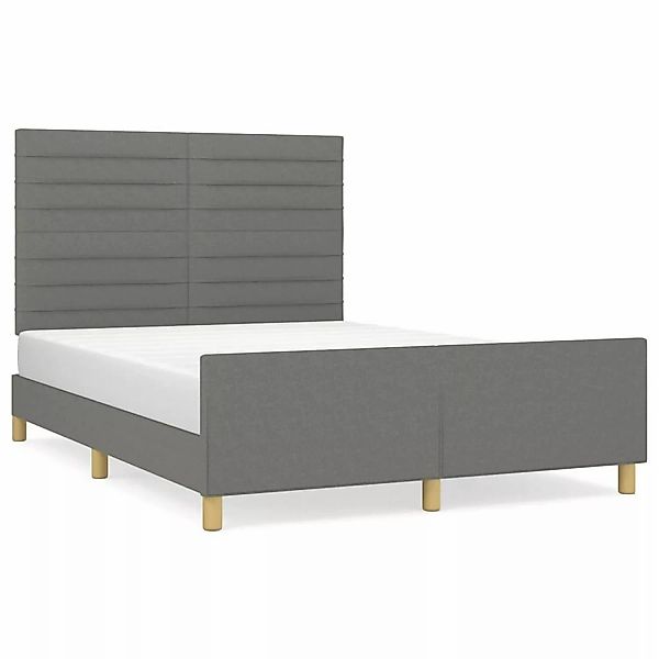 vidaXL Bettgestell mit Kopfteil Dunkelgrau 140x190 cm Stoff Modell 71369100 günstig online kaufen