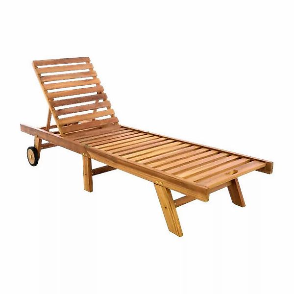 VCM Gartenliege braun Teakholz B/H/L: ca. 57x34x200 cm günstig online kaufen