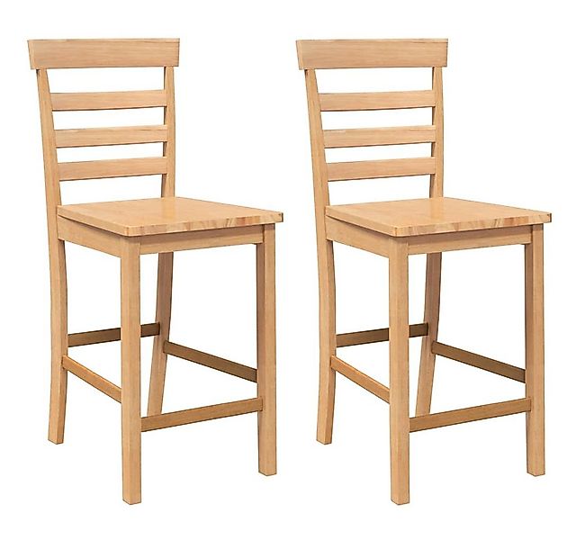 vidaXL Barhocker Barhocker 2 Stk. Natur Massivholz Gummibaum (2 St) günstig online kaufen