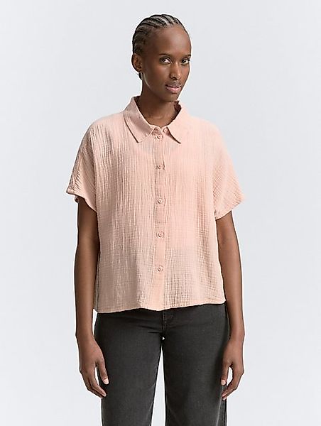 TOM TAILOR Denim Kurzarmbluse Boxy Fit Musselin Bluse günstig online kaufen