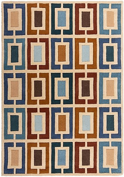 FLAIR RUGS Wollteppich »Retro Blocks mit Hoch-Tief-Effekt« rechteckig 10 mm günstig online kaufen