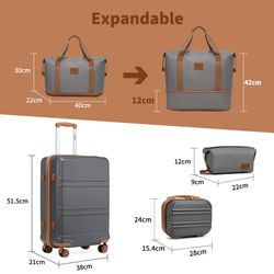 KONO Trolleyset Kombi-Set: Hartschalen-Koffer + Handgepäcktasche, günstig online kaufen
