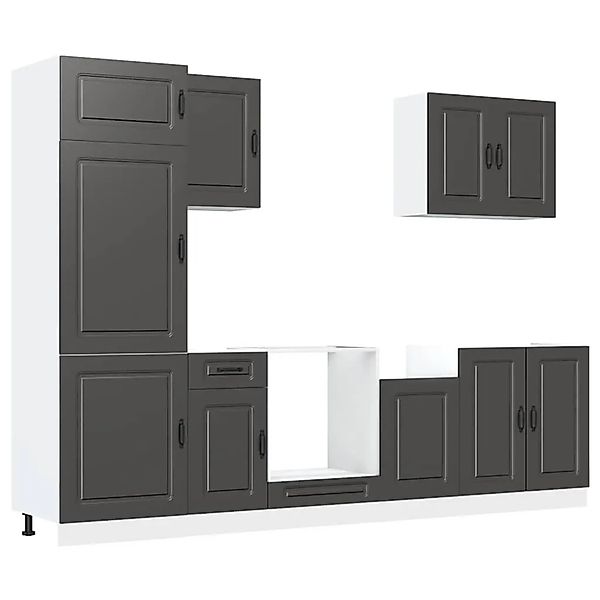 vidaXL 7 Tlg Küchenschrank-Set Kalmar Schwarz Holzwerkstoff 3314762 günstig online kaufen