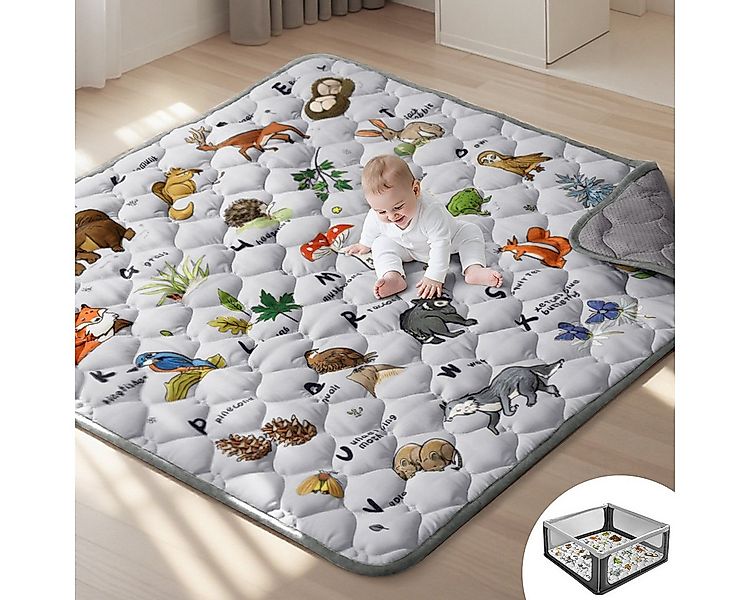 Comomy Spielmatte (125*125 cm, 1-St., Krabbelmatte Boden Spielunterlage Lau günstig online kaufen