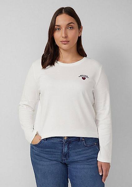 s.Oliver Langarmshirt T-Shirt Verkürztes Shirt mit Stickerei-Detail günstig online kaufen