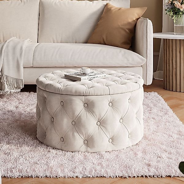 Lookway Hocker CHESTERFIELD runder gesteppter mit günstig online kaufen